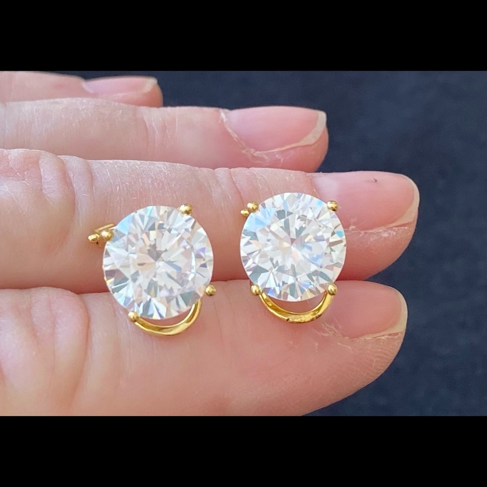 Rhinestone post earrings - Picture 3 of 6